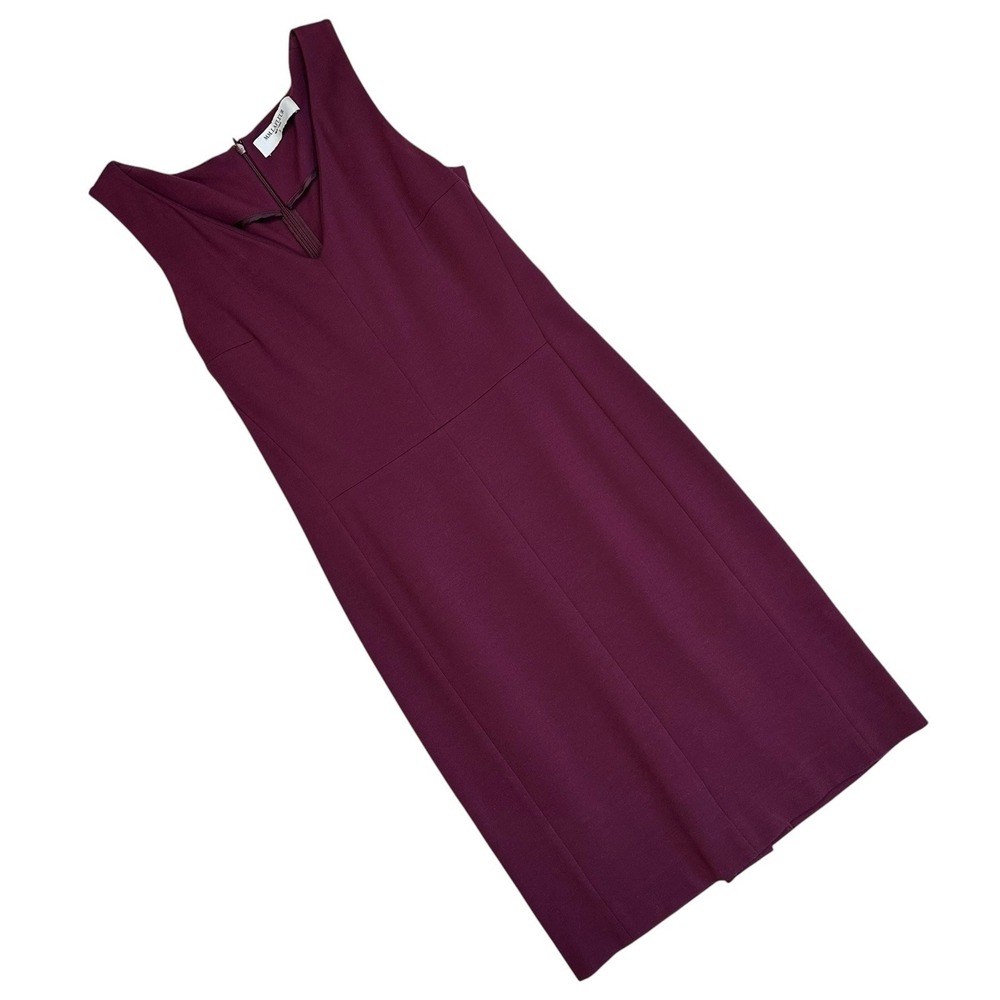 MM LaFleur The Rachel Dress Burgundy Purple Double-Knit Jersey Sheath Size 8